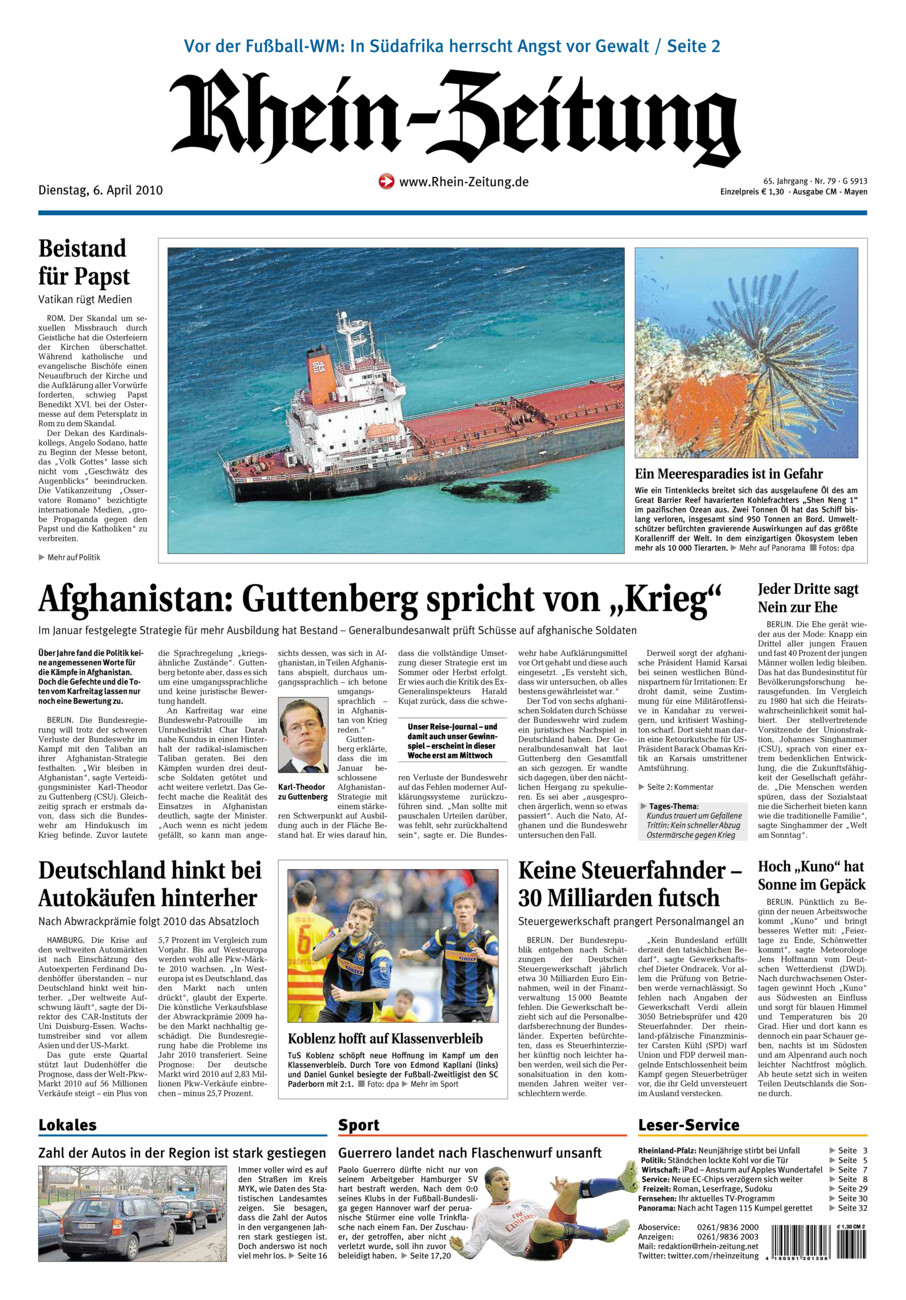 Rhein-Zeitung Andernach & Mayen vom Dienstag, 06.04.2010