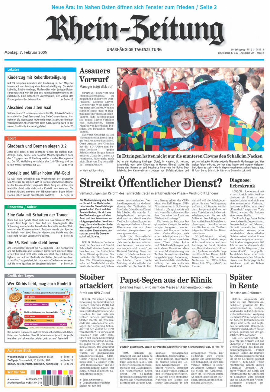 Rhein-Zeitung Andernach & Mayen vom Montag, 07.02.2005
