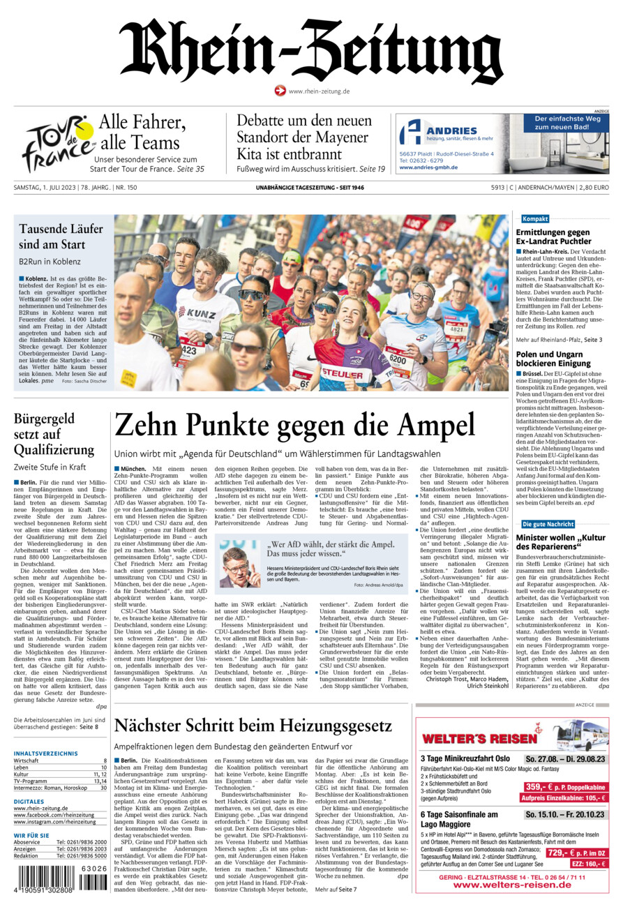 Rhein-Zeitung Andernach & Mayen vom Samstag, 01.07.2023
