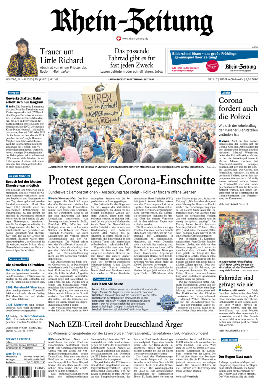 Rhein-Zeitung Andernach & Mayen vom Montag, 11.05.2020