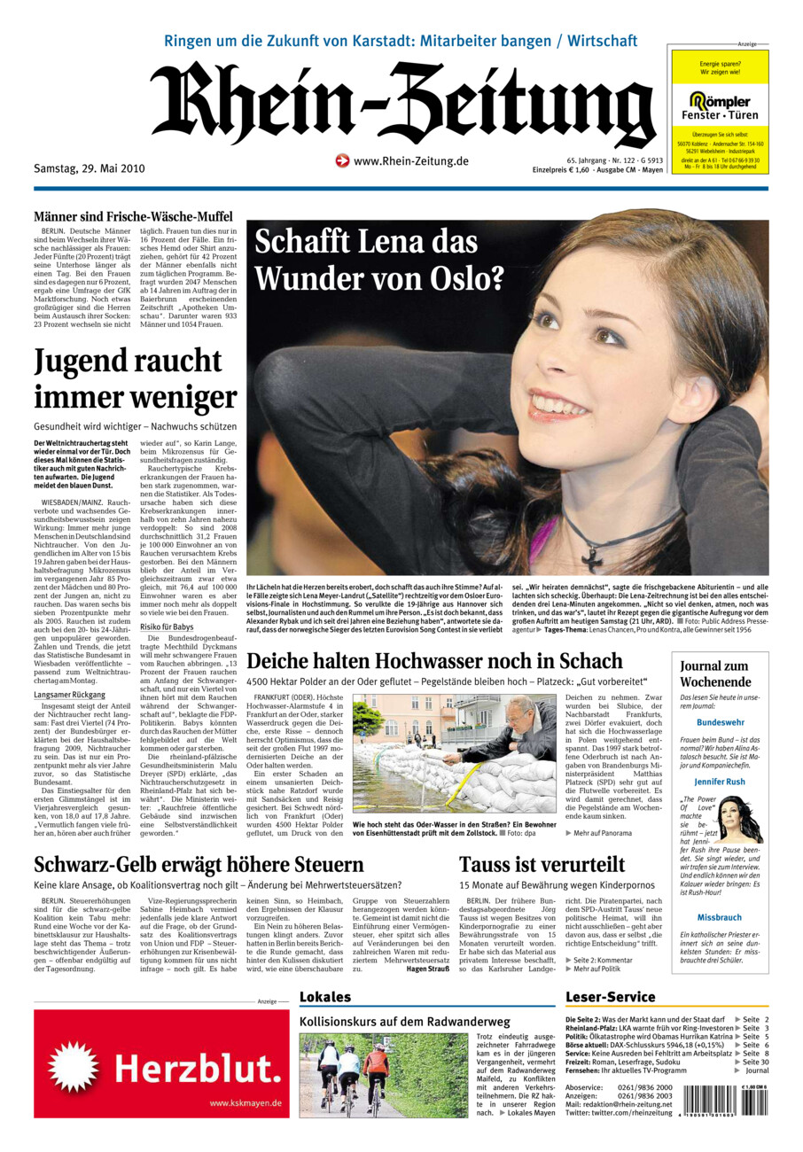 Rhein-Zeitung Andernach & Mayen vom Samstag, 29.05.2010