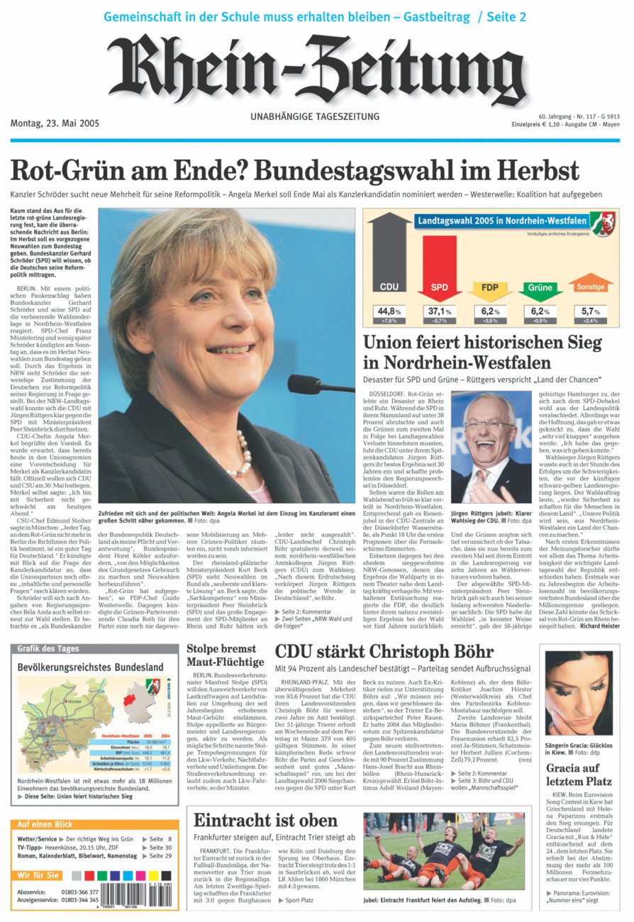 Rhein-Zeitung Andernach & Mayen vom Montag, 23.05.2005