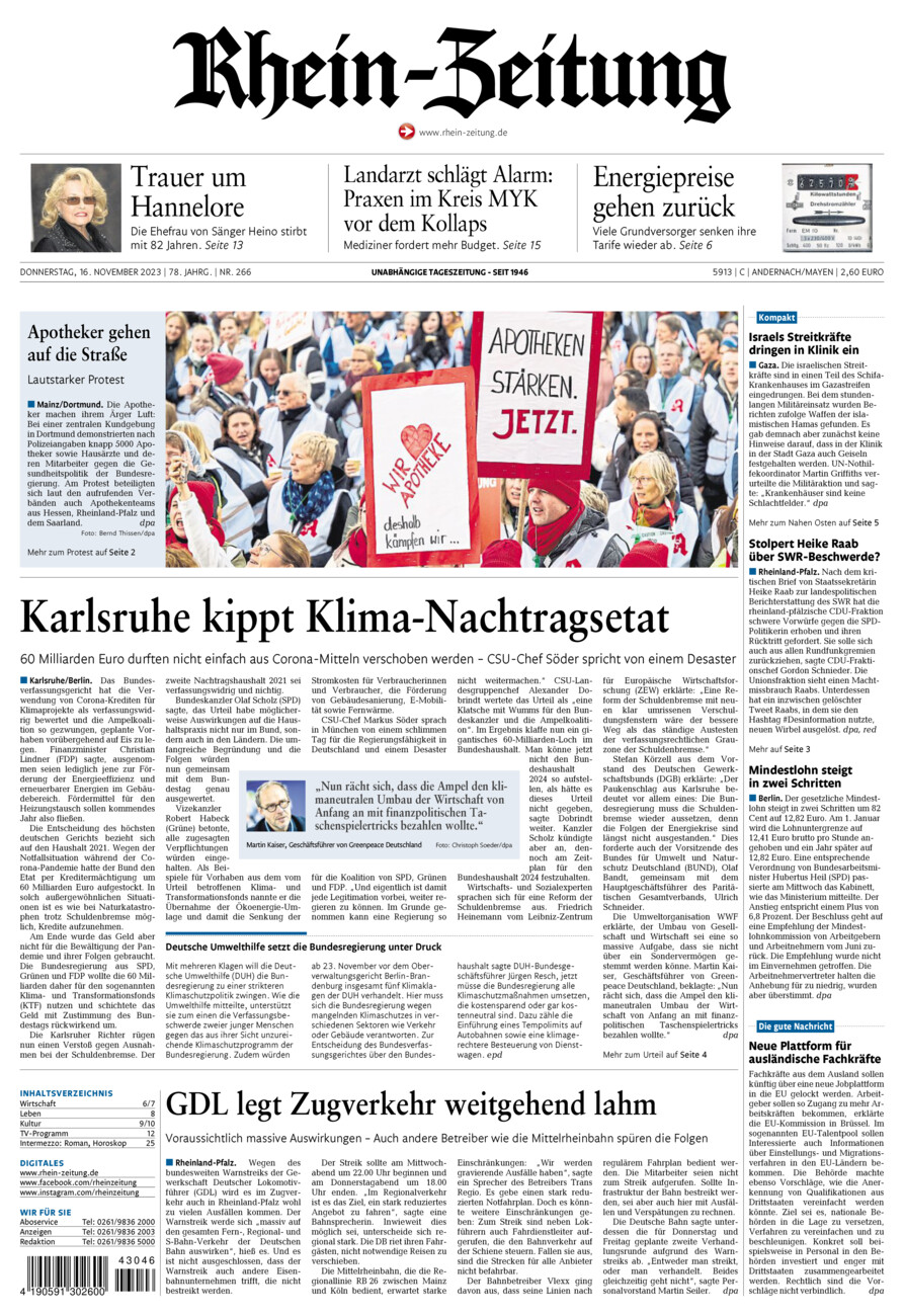 Rhein-Zeitung Andernach & Mayen vom Donnerstag, 16.11.2023