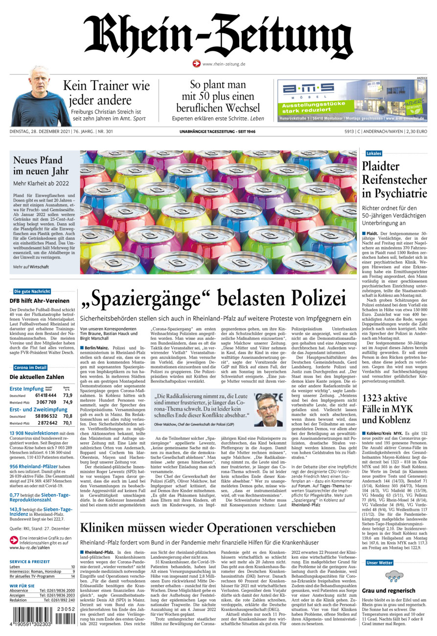 Rhein-Zeitung Andernach & Mayen vom Dienstag, 28.12.2021