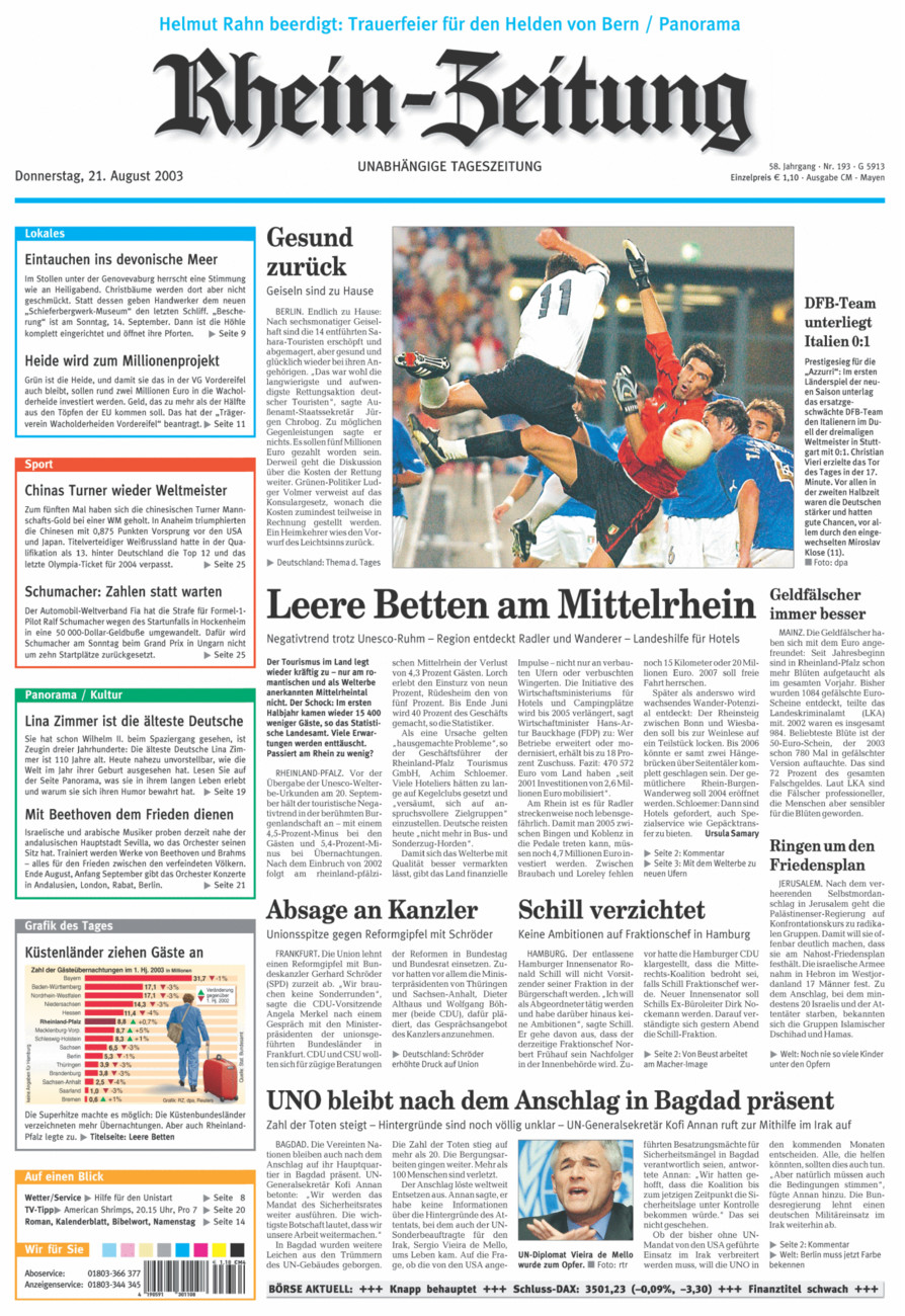 Rhein-Zeitung Andernach & Mayen vom Donnerstag, 21.08.2003