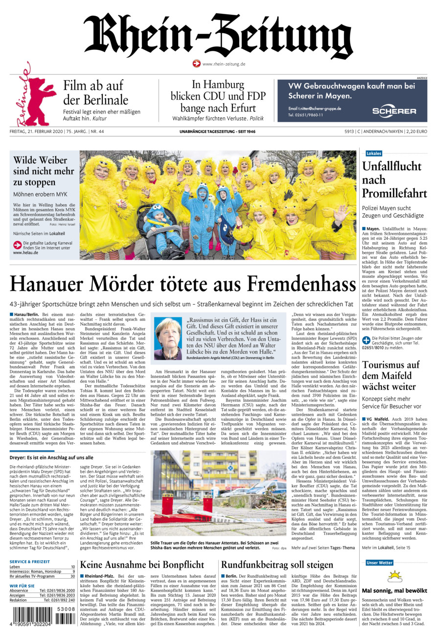 Rhein-Zeitung Andernach & Mayen vom Freitag, 21.02.2020