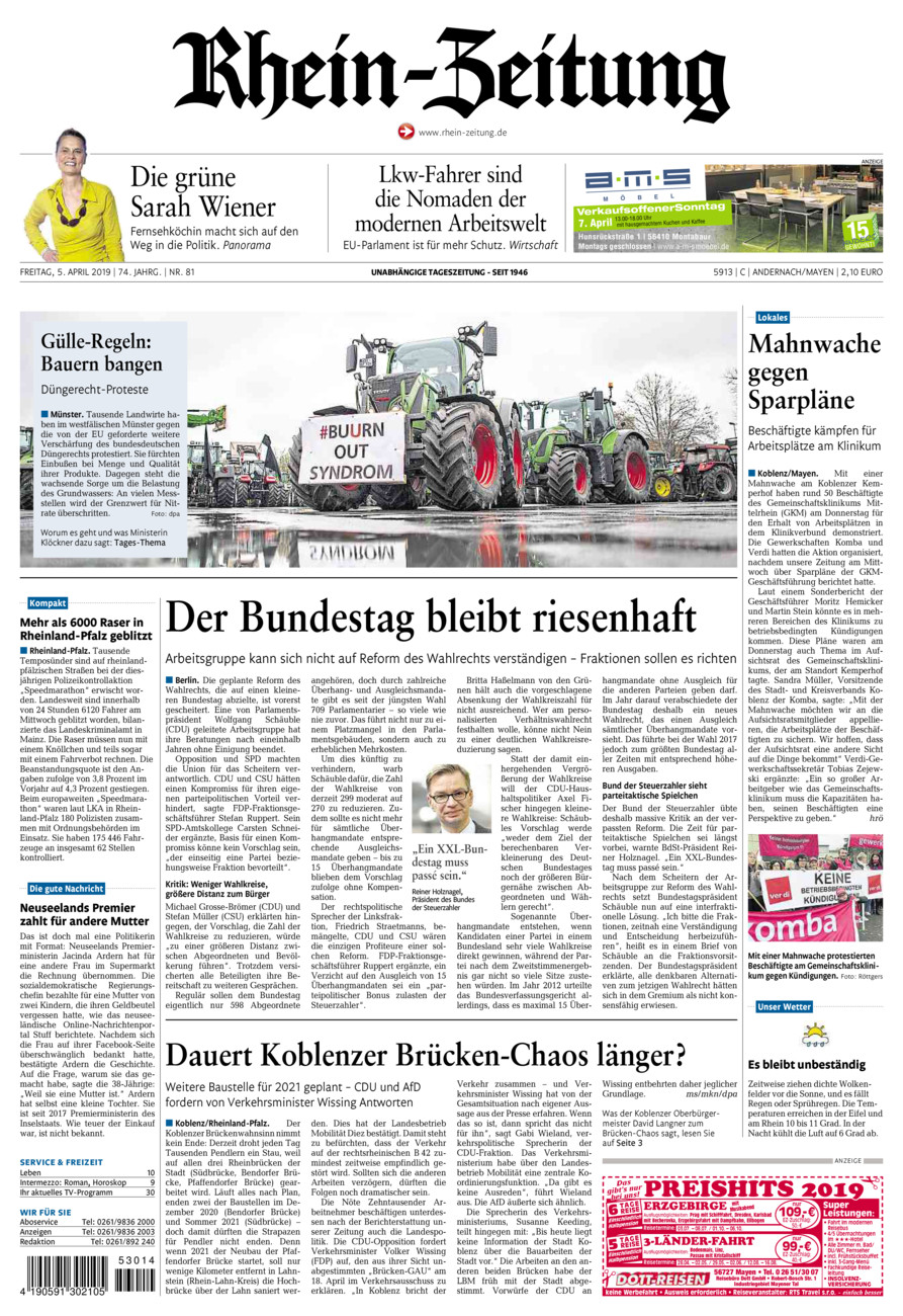Rhein-Zeitung Andernach & Mayen vom Freitag, 05.04.2019
