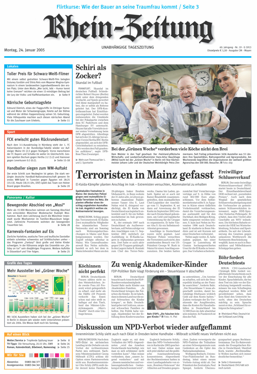 Rhein-Zeitung Andernach & Mayen vom Montag, 24.01.2005