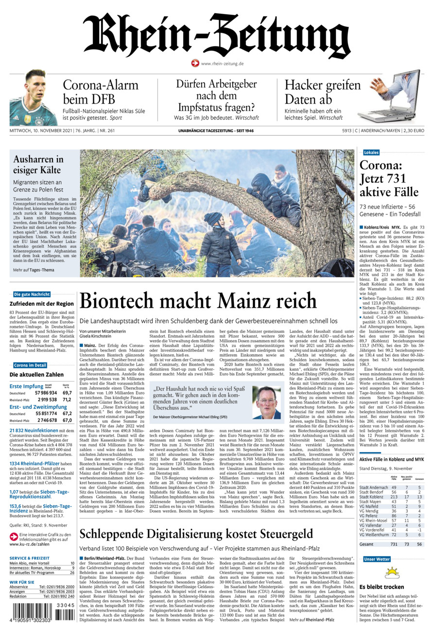 Rhein-Zeitung Andernach & Mayen vom Mittwoch, 10.11.2021