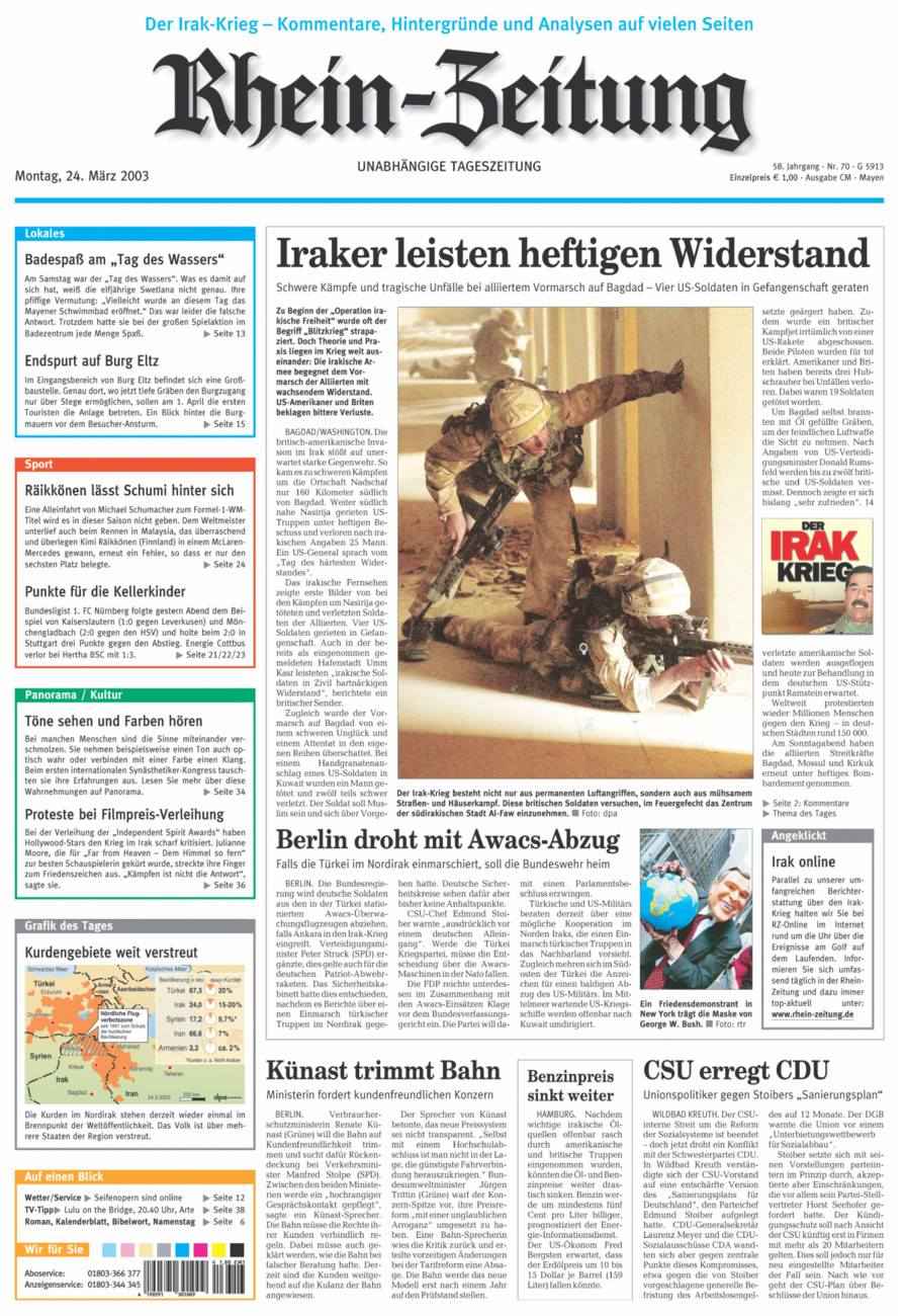 Rhein-Zeitung Andernach & Mayen vom Montag, 24.03.2003