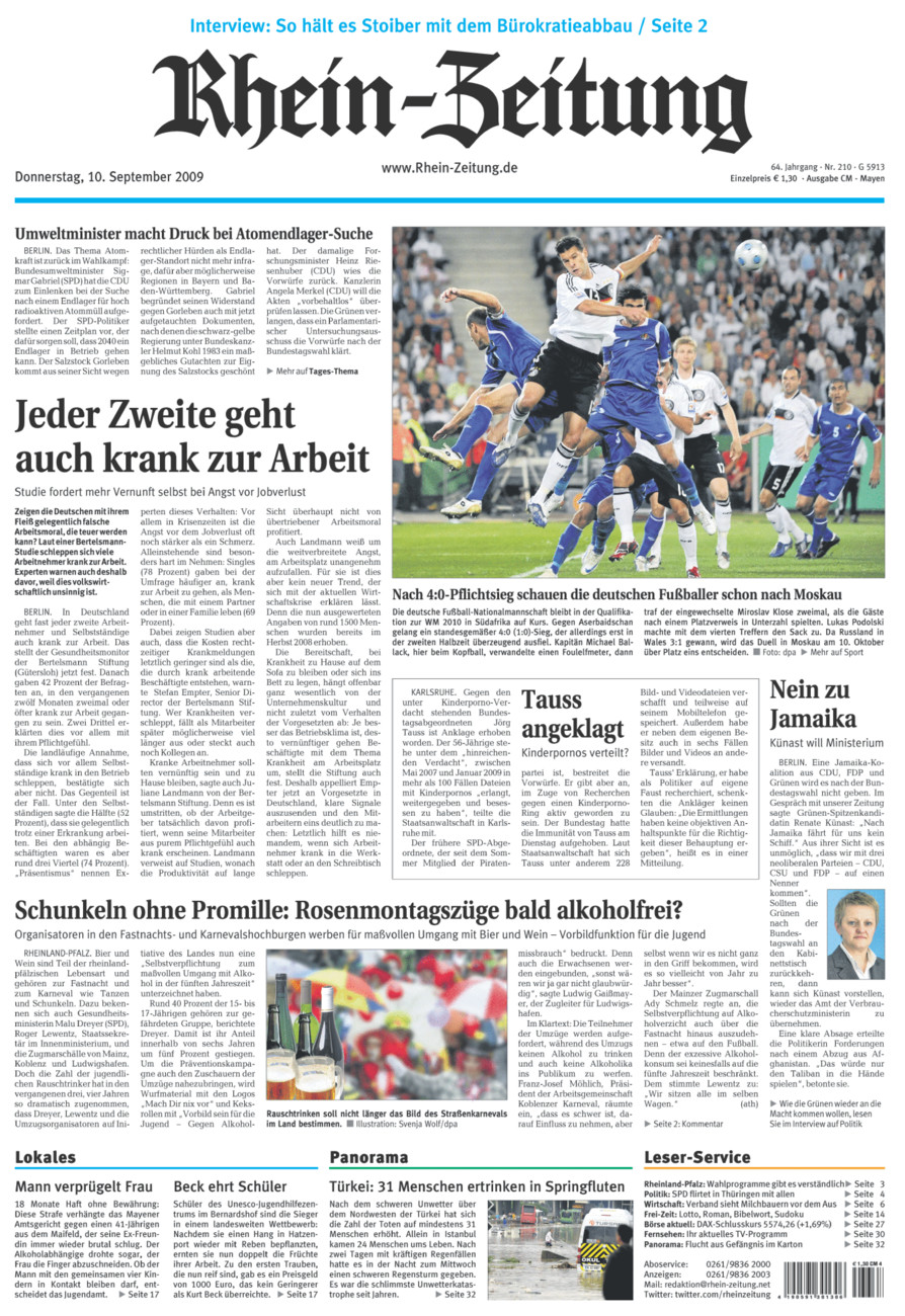 Rhein-Zeitung Andernach & Mayen vom Donnerstag, 10.09.2009