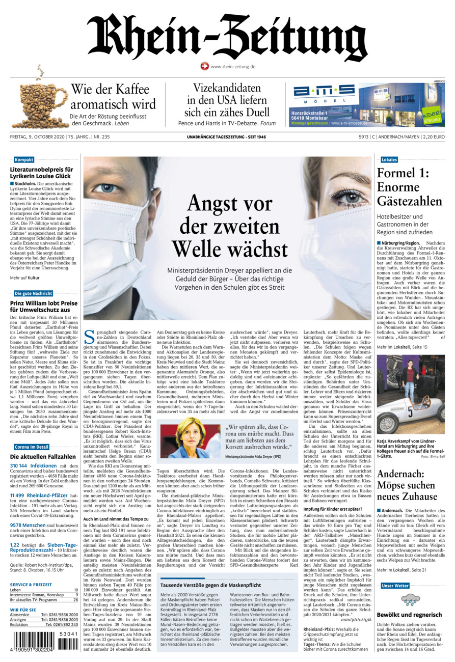 Rhein-Zeitung Andernach & Mayen vom Freitag, 09.10.2020