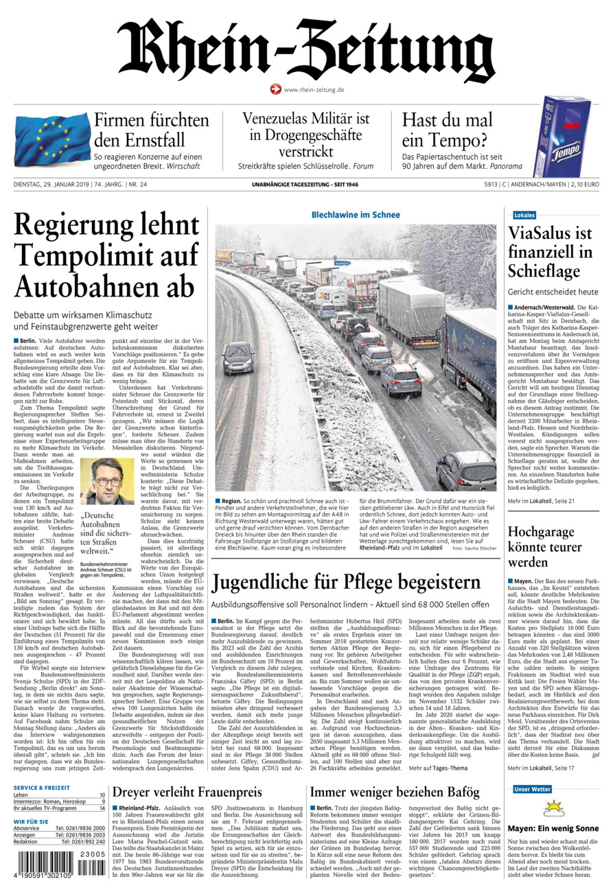 Rhein-Zeitung Andernach & Mayen vom Dienstag, 29.01.2019