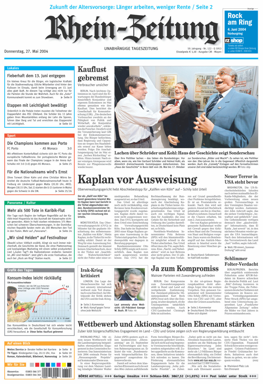 Rhein-Zeitung Andernach & Mayen vom Donnerstag, 27.05.2004