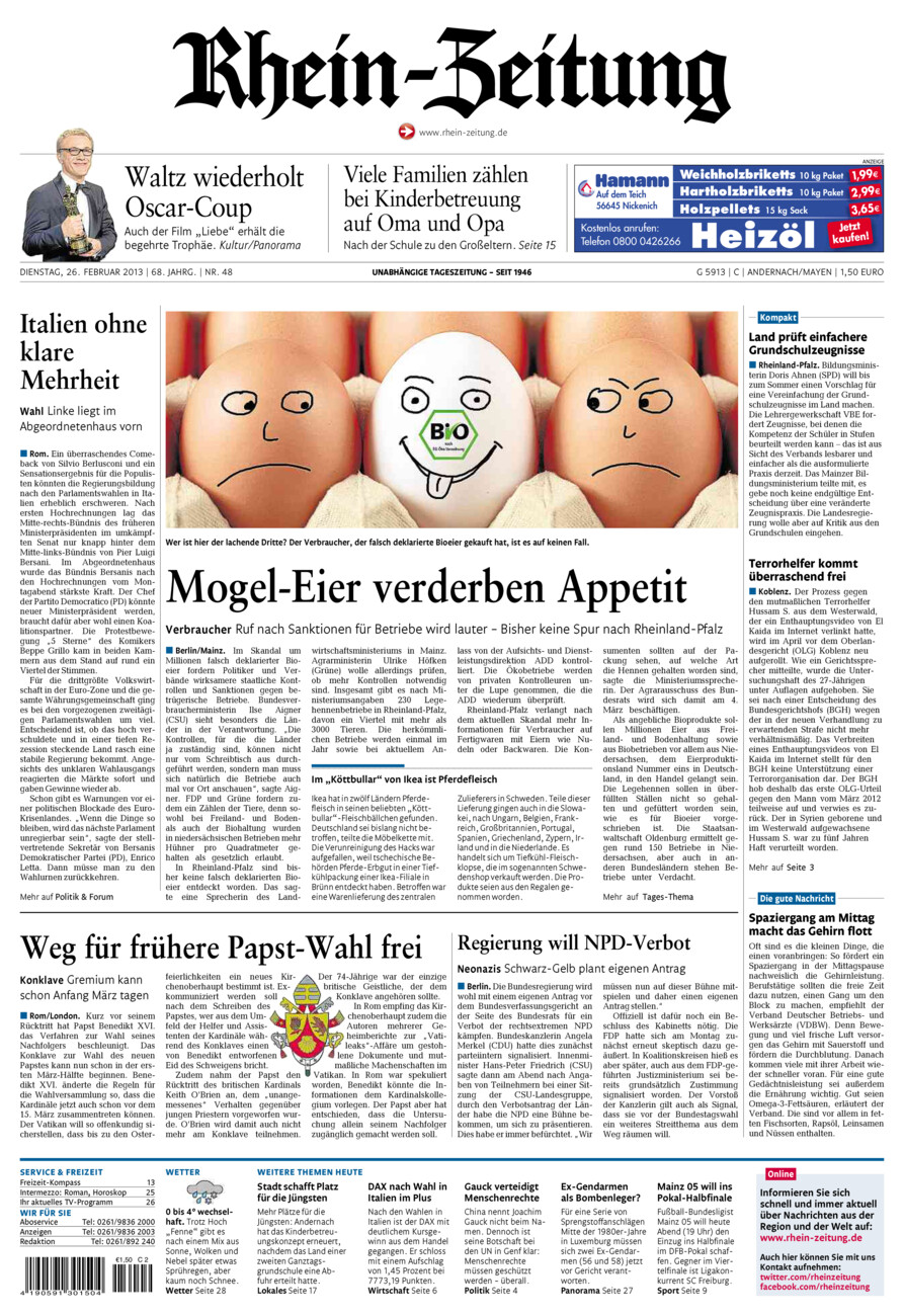 Rhein-Zeitung Andernach & Mayen vom Dienstag, 26.02.2013