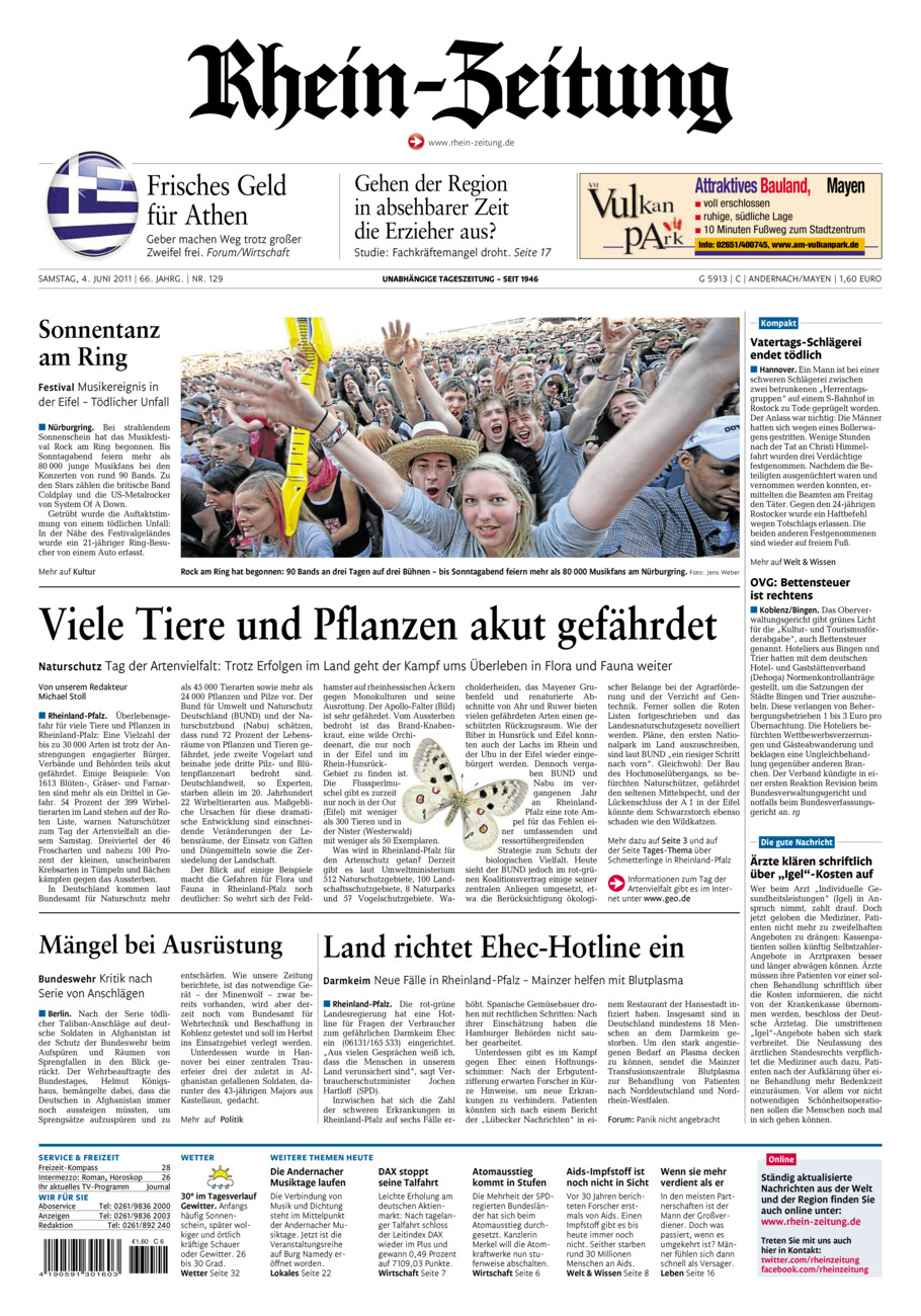 Rhein-Zeitung Andernach & Mayen vom Samstag, 04.06.2011