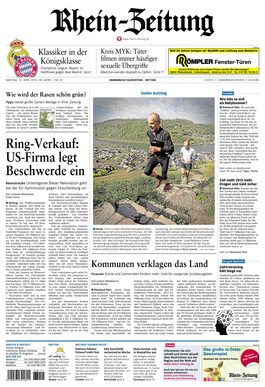 Rhein-Zeitung Andernach & Mayen vom Samstag, 12.04.2014