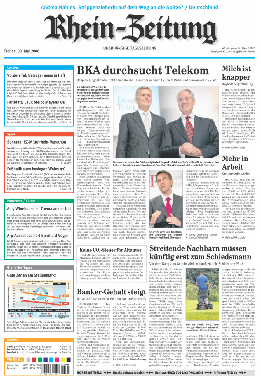 Rhein-Zeitung Andernach & Mayen vom Freitag, 30.05.2008
