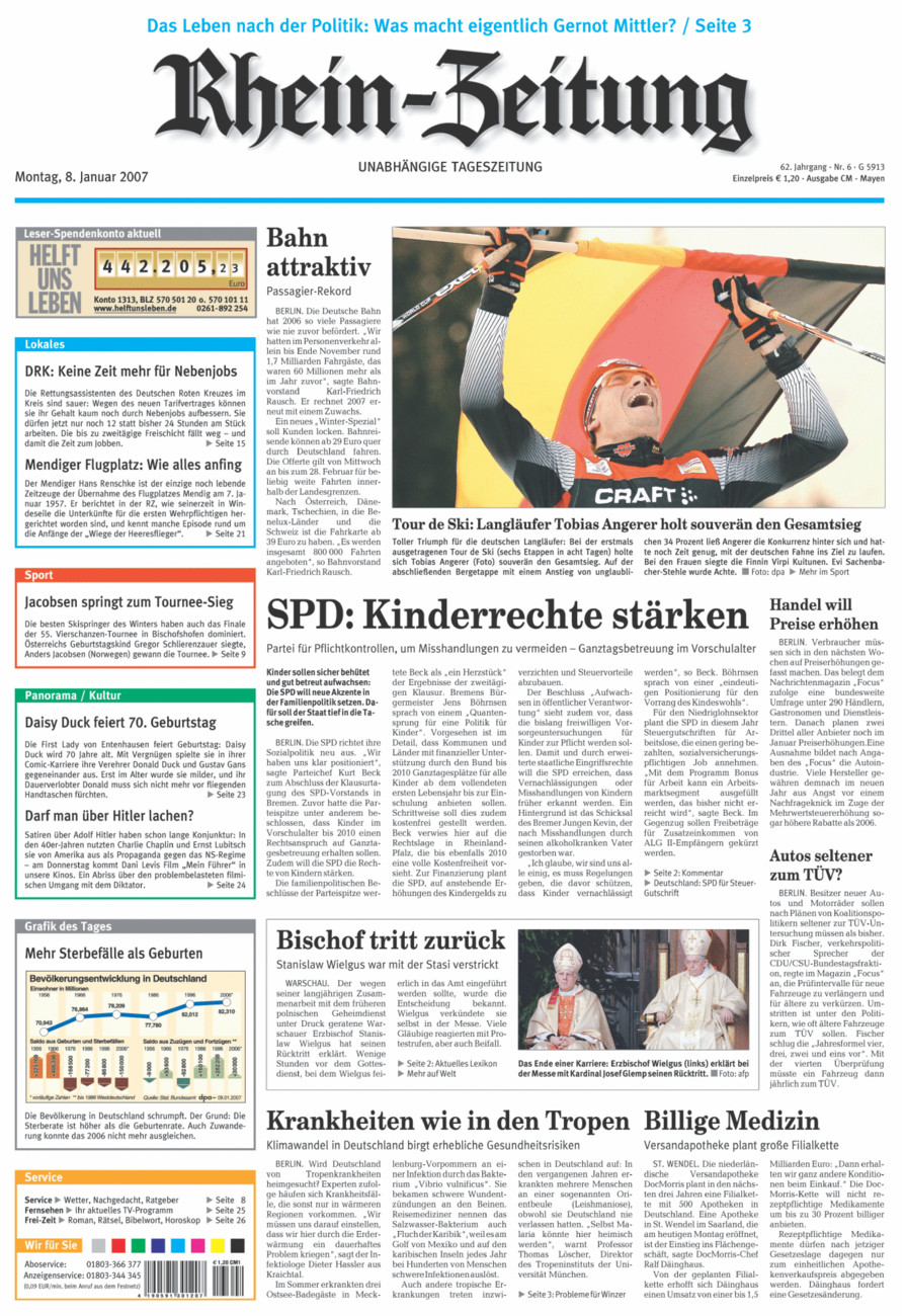 Rhein-Zeitung Andernach & Mayen vom Montag, 08.01.2007