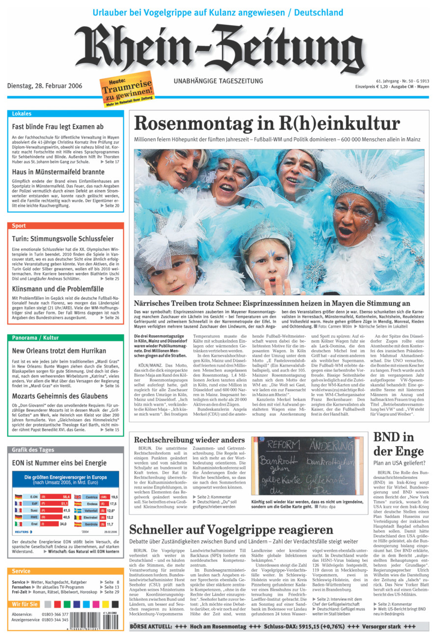 Rhein-Zeitung Andernach & Mayen vom Dienstag, 28.02.2006