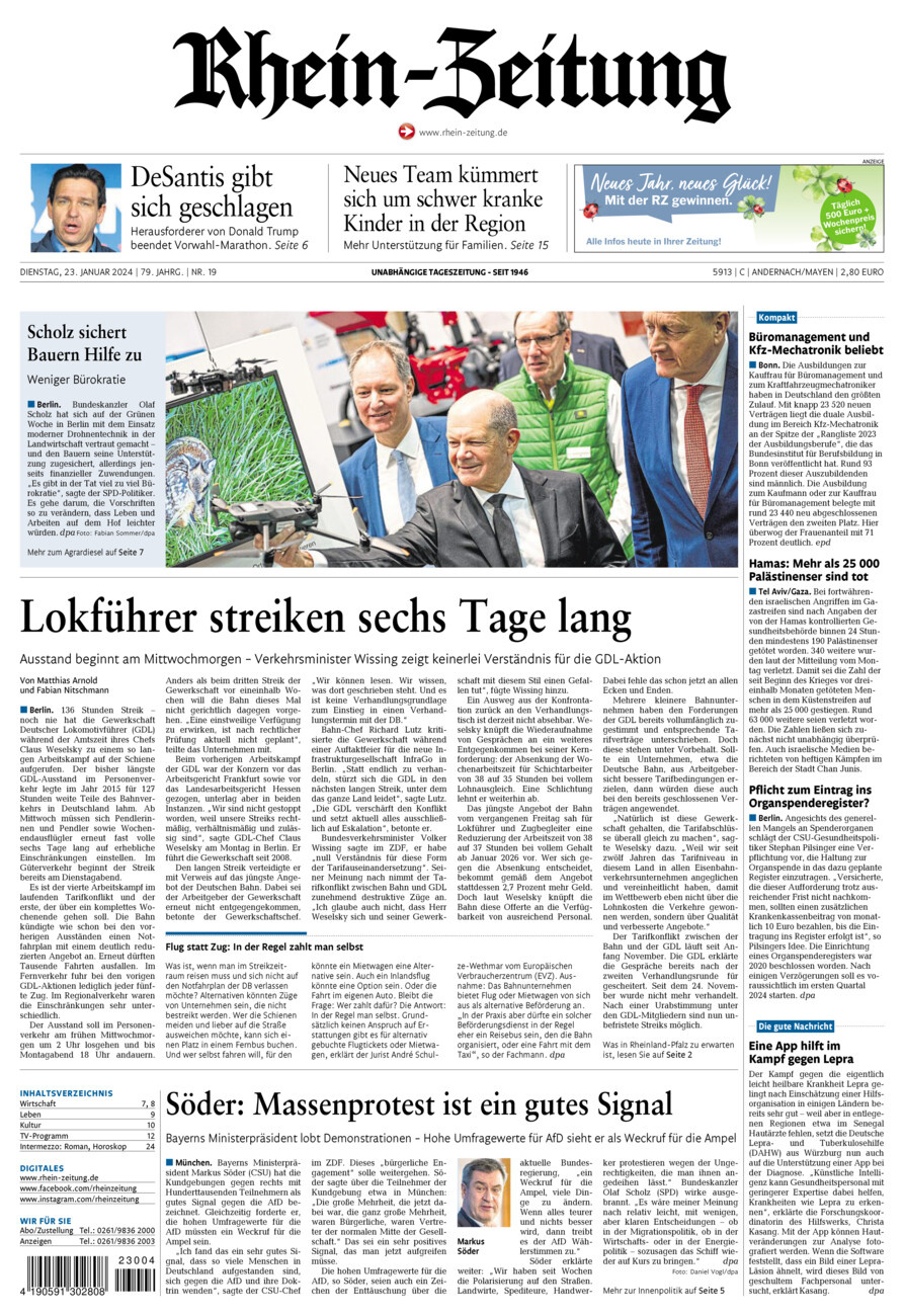 Rhein-Zeitung Andernach & Mayen vom Dienstag, 23.01.2024