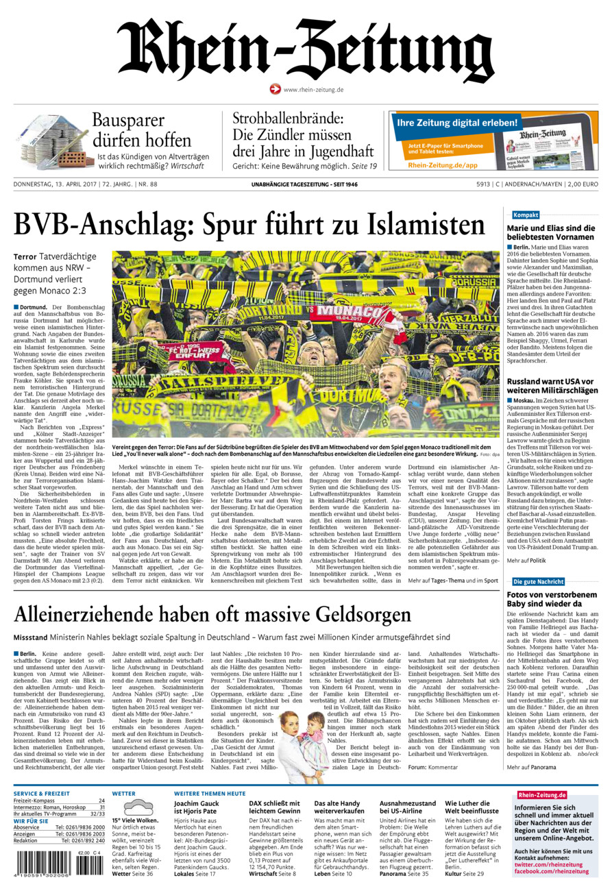 Rhein-Zeitung Andernach & Mayen vom Donnerstag, 13.04.2017
