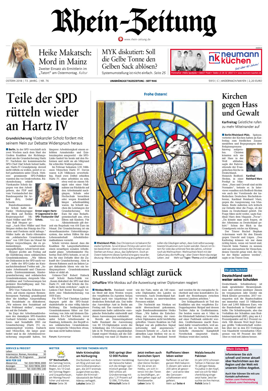 Rhein-Zeitung Andernach & Mayen vom Samstag, 31.03.2018