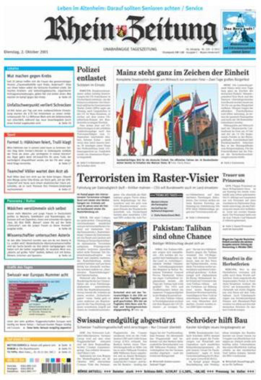 Rhein-Zeitung Andernach & Mayen vom Dienstag, 02.10.2001
