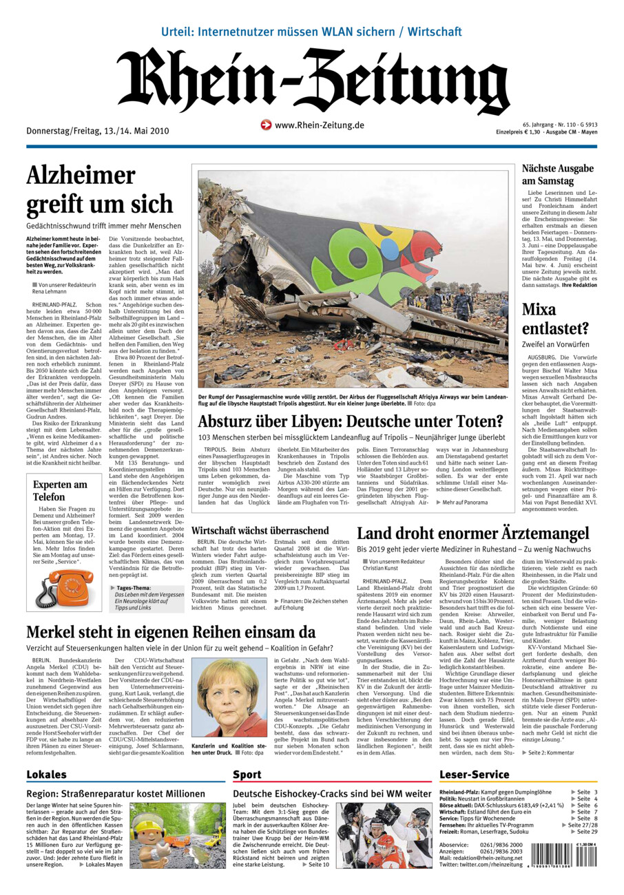 Rhein-Zeitung Andernach & Mayen vom Donnerstag, 13.05.2010