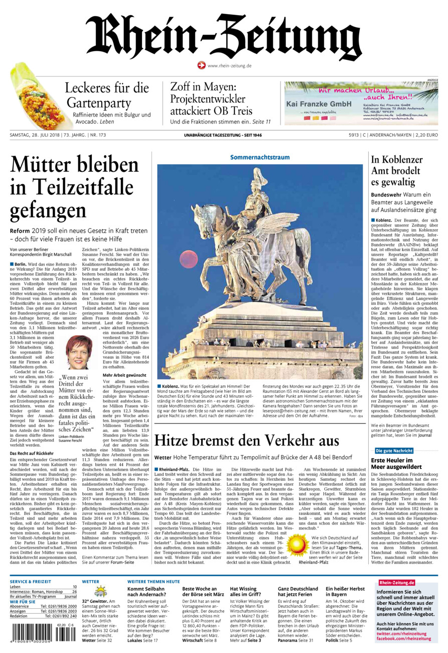 Rhein-Zeitung Andernach & Mayen vom Samstag, 28.07.2018