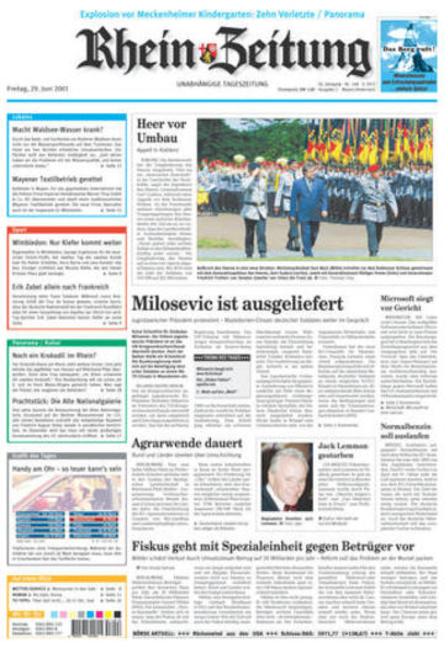Rhein-Zeitung Andernach & Mayen vom Freitag, 29.06.2001