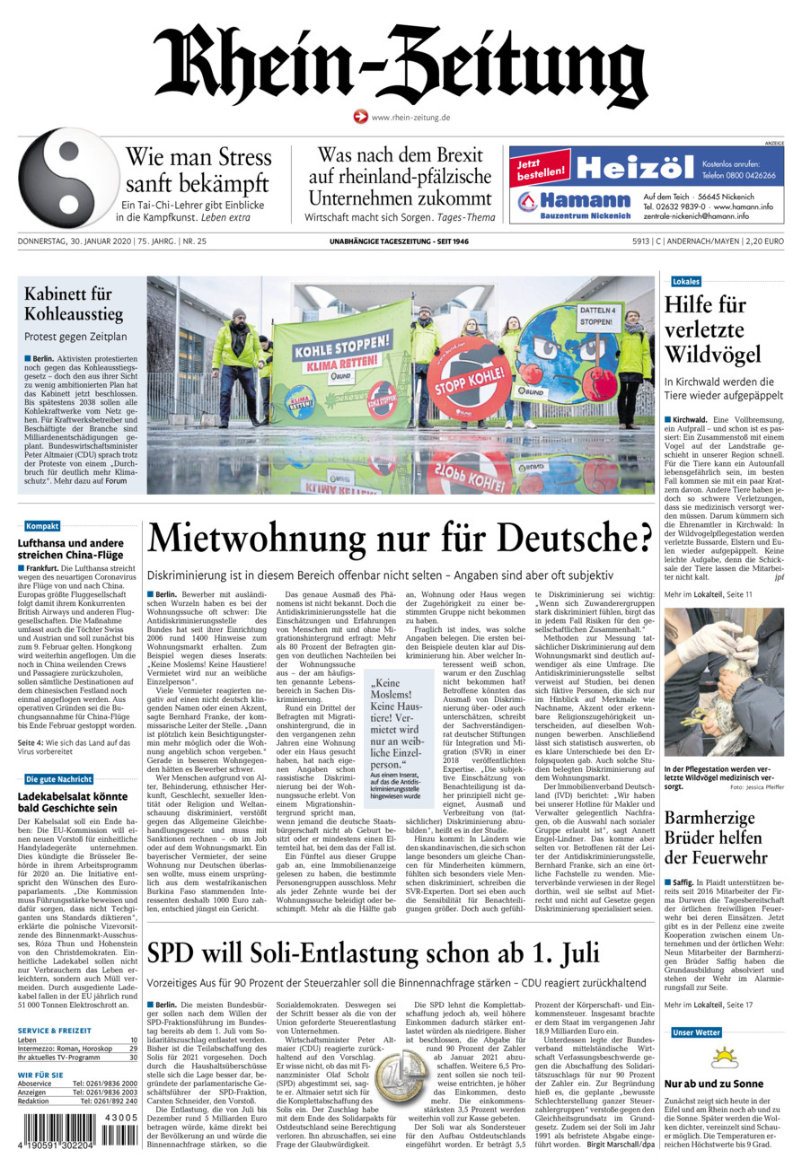 Rhein-Zeitung Andernach & Mayen vom Donnerstag, 30.01.2020