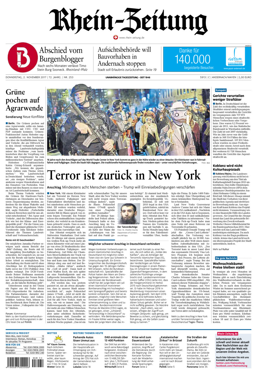 Rhein-Zeitung Andernach & Mayen vom Donnerstag, 02.11.2017