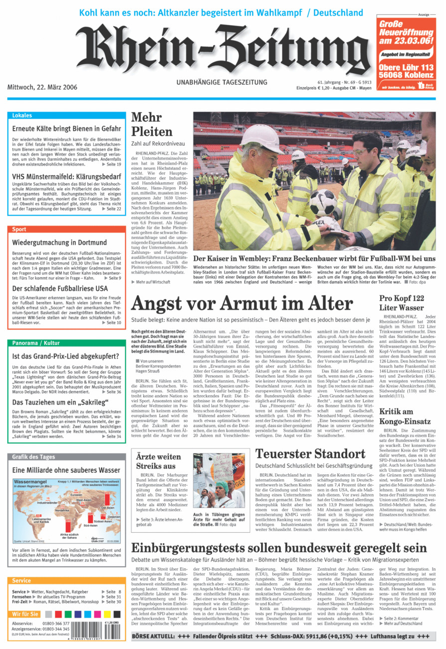 Rhein-Zeitung Andernach & Mayen vom Mittwoch, 22.03.2006