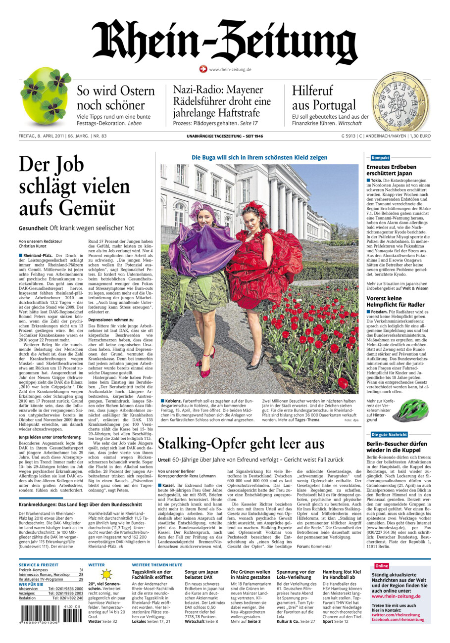 Rhein-Zeitung Andernach & Mayen vom Freitag, 08.04.2011
