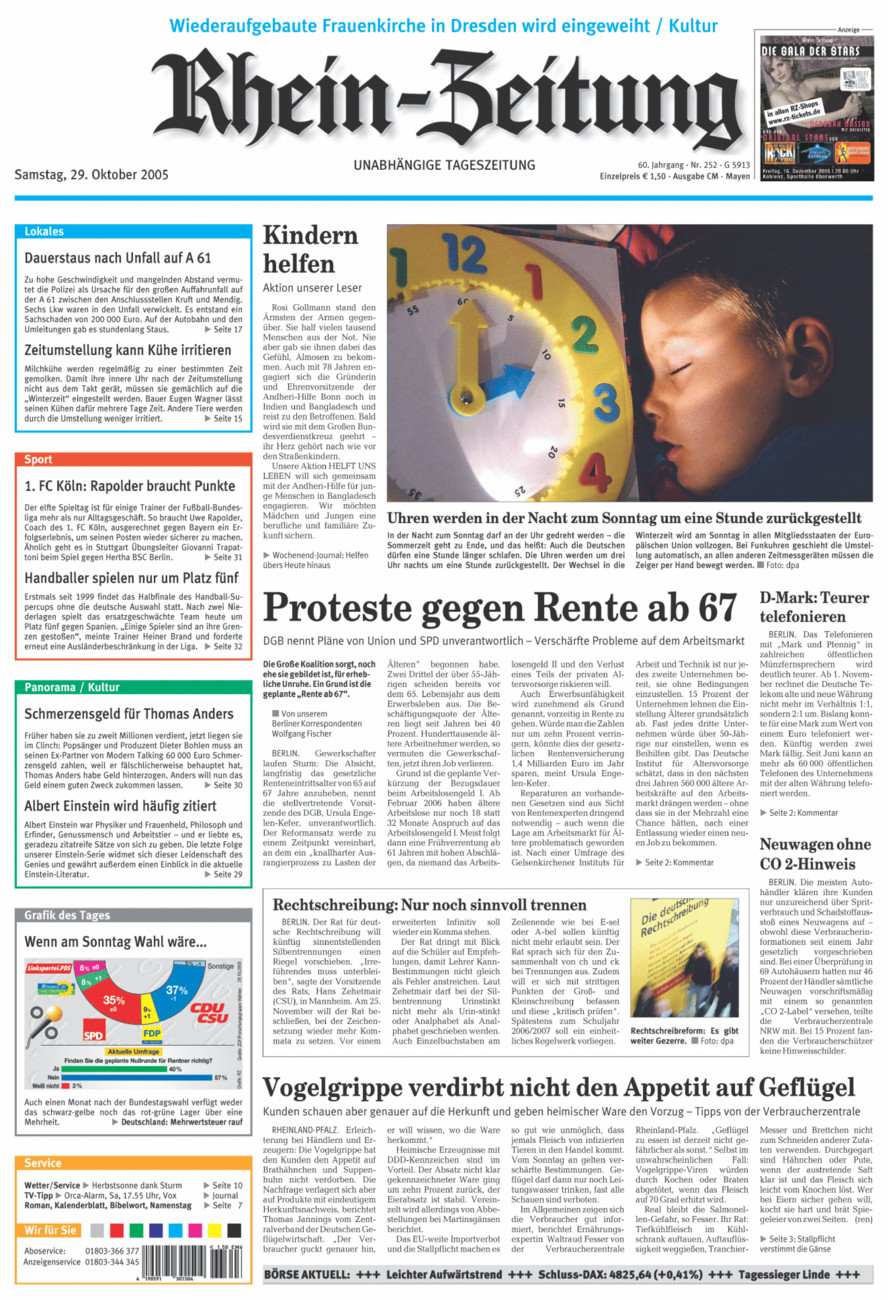 Rhein-Zeitung Andernach & Mayen vom Samstag, 29.10.2005