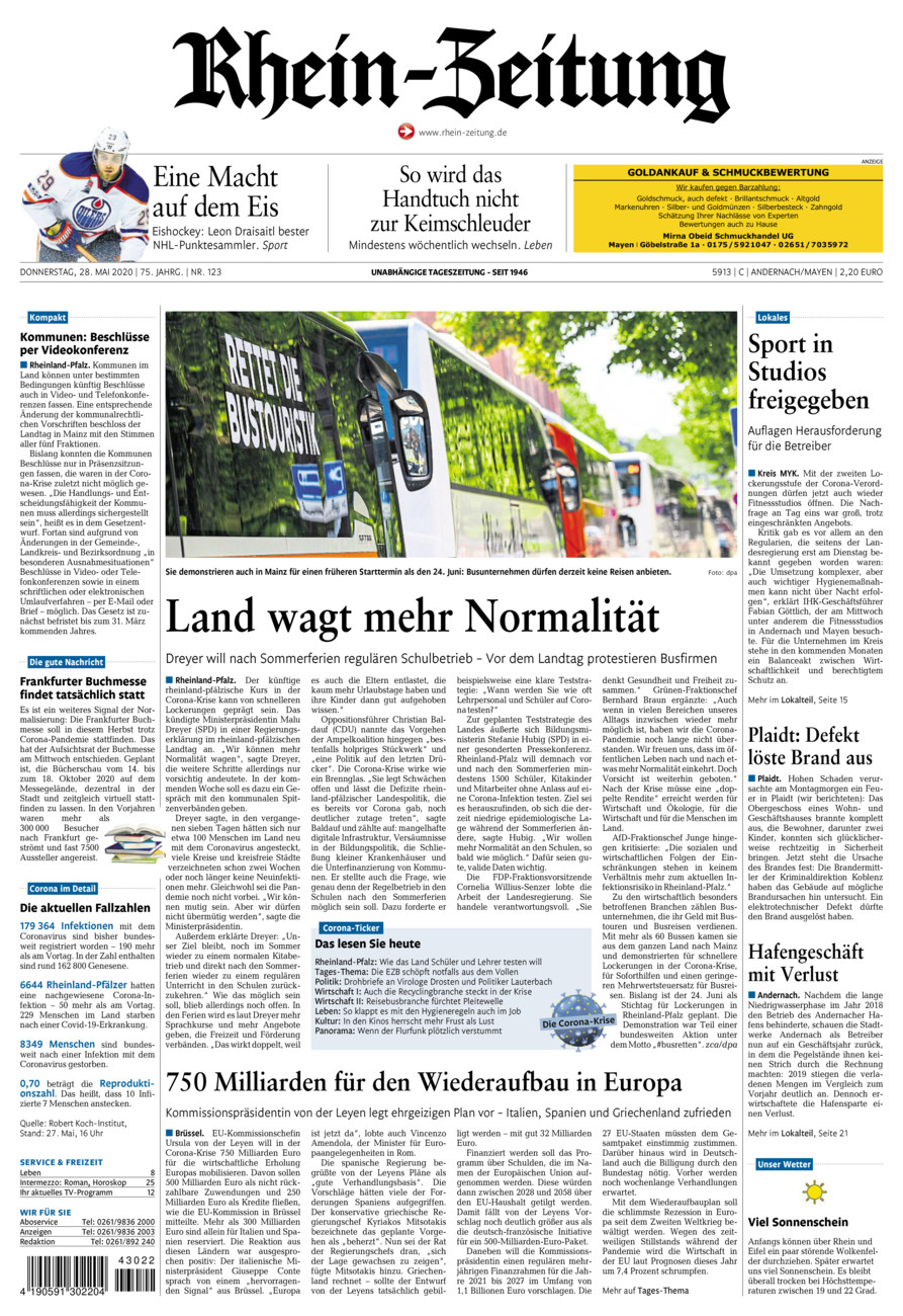 Rhein-Zeitung Andernach & Mayen vom Donnerstag, 28.05.2020