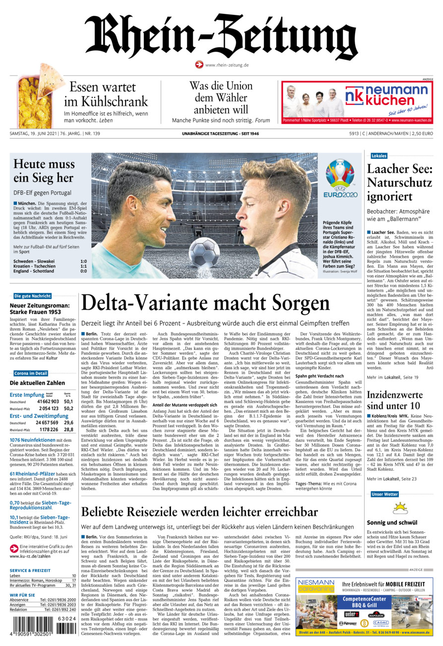 Rhein-Zeitung Andernach & Mayen vom Samstag, 19.06.2021