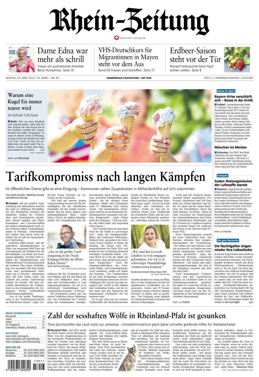 Rhein-Zeitung Andernach & Mayen vom Montag, 24.04.2023