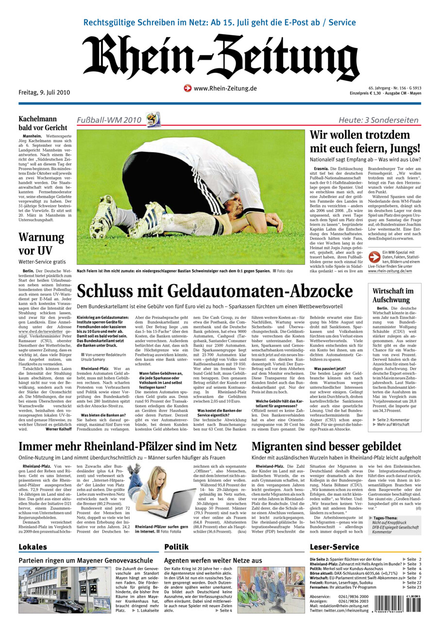 Rhein-Zeitung Andernach & Mayen vom Freitag, 09.07.2010