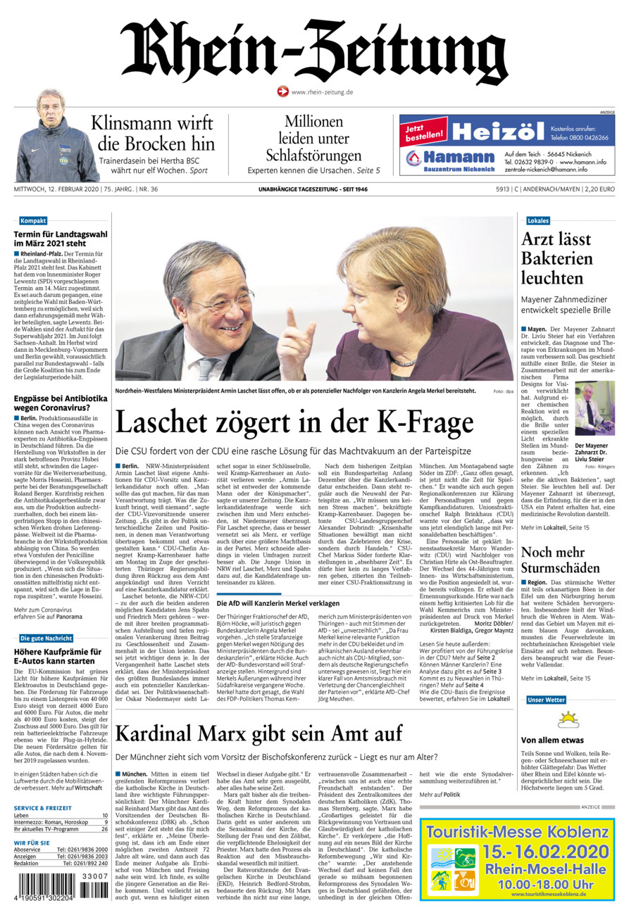 Rhein-Zeitung Andernach & Mayen vom Mittwoch, 12.02.2020