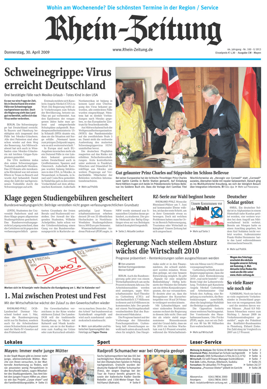Rhein-Zeitung Andernach & Mayen vom Donnerstag, 30.04.2009