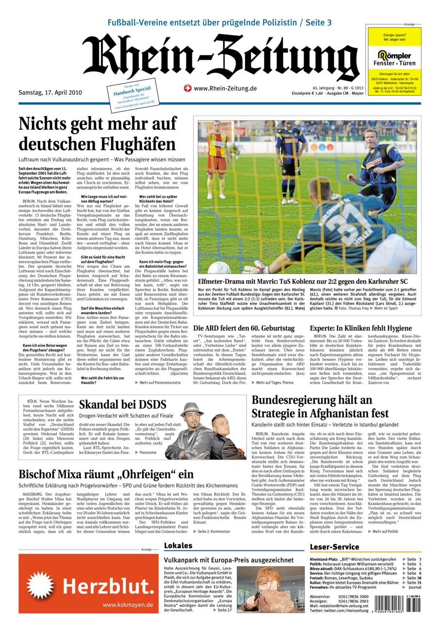 Rhein-Zeitung Andernach & Mayen vom Samstag, 17.04.2010