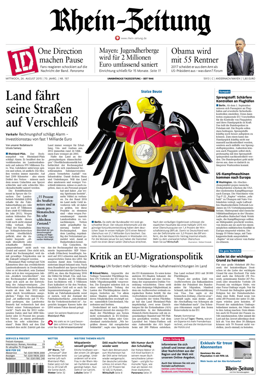 Rhein-Zeitung Andernach & Mayen vom Mittwoch, 26.08.2015