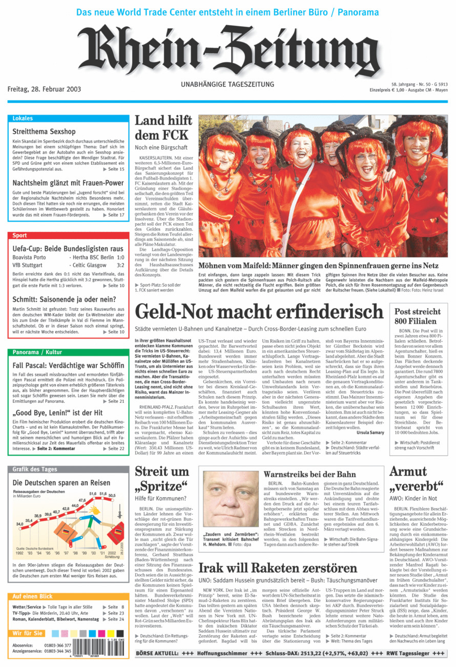 Rhein-Zeitung Andernach & Mayen vom Freitag, 28.02.2003