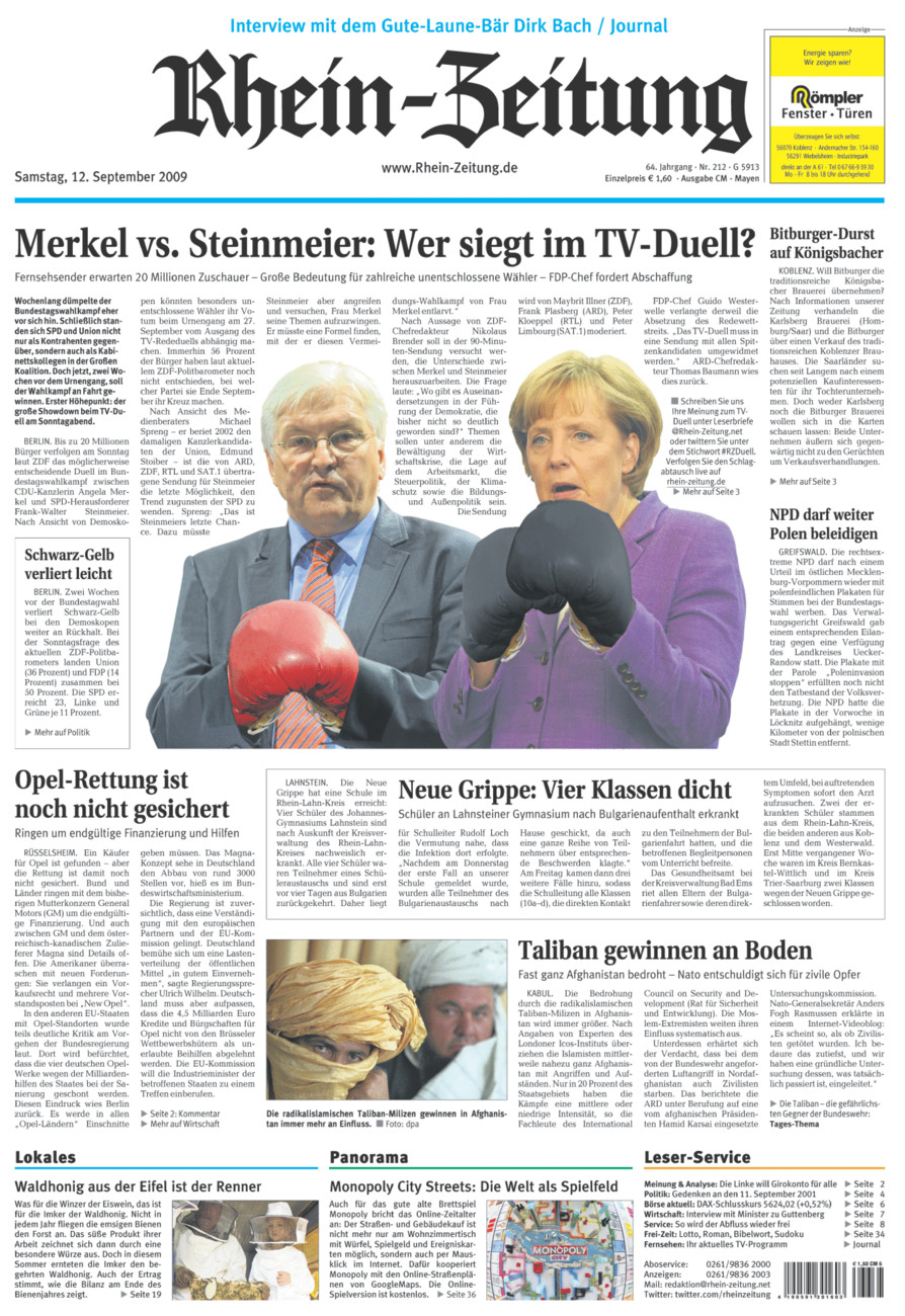 Rhein-Zeitung Andernach & Mayen vom Samstag, 12.09.2009