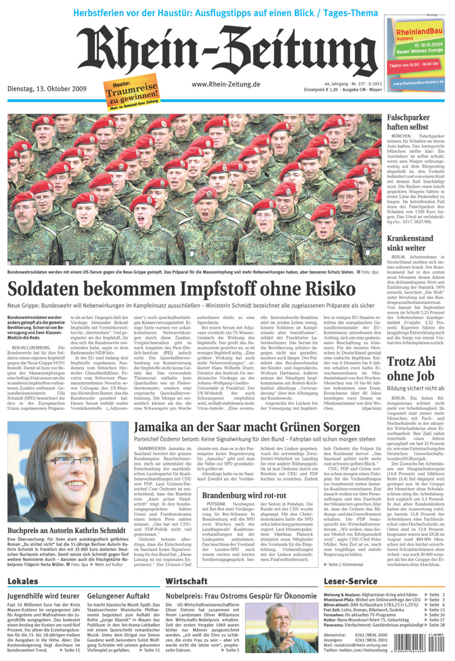 Rhein-Zeitung Andernach & Mayen vom Dienstag, 13.10.2009