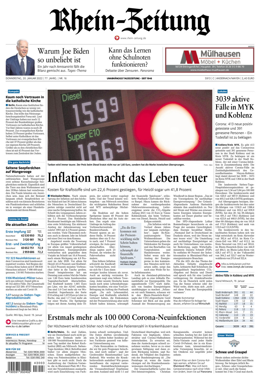 Rhein-Zeitung Andernach & Mayen vom Donnerstag, 20.01.2022