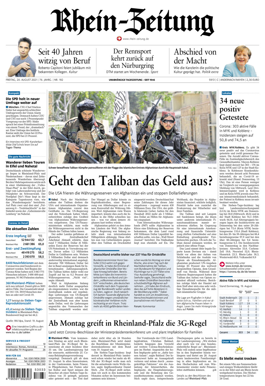 Rhein-Zeitung Andernach & Mayen vom Freitag, 20.08.2021