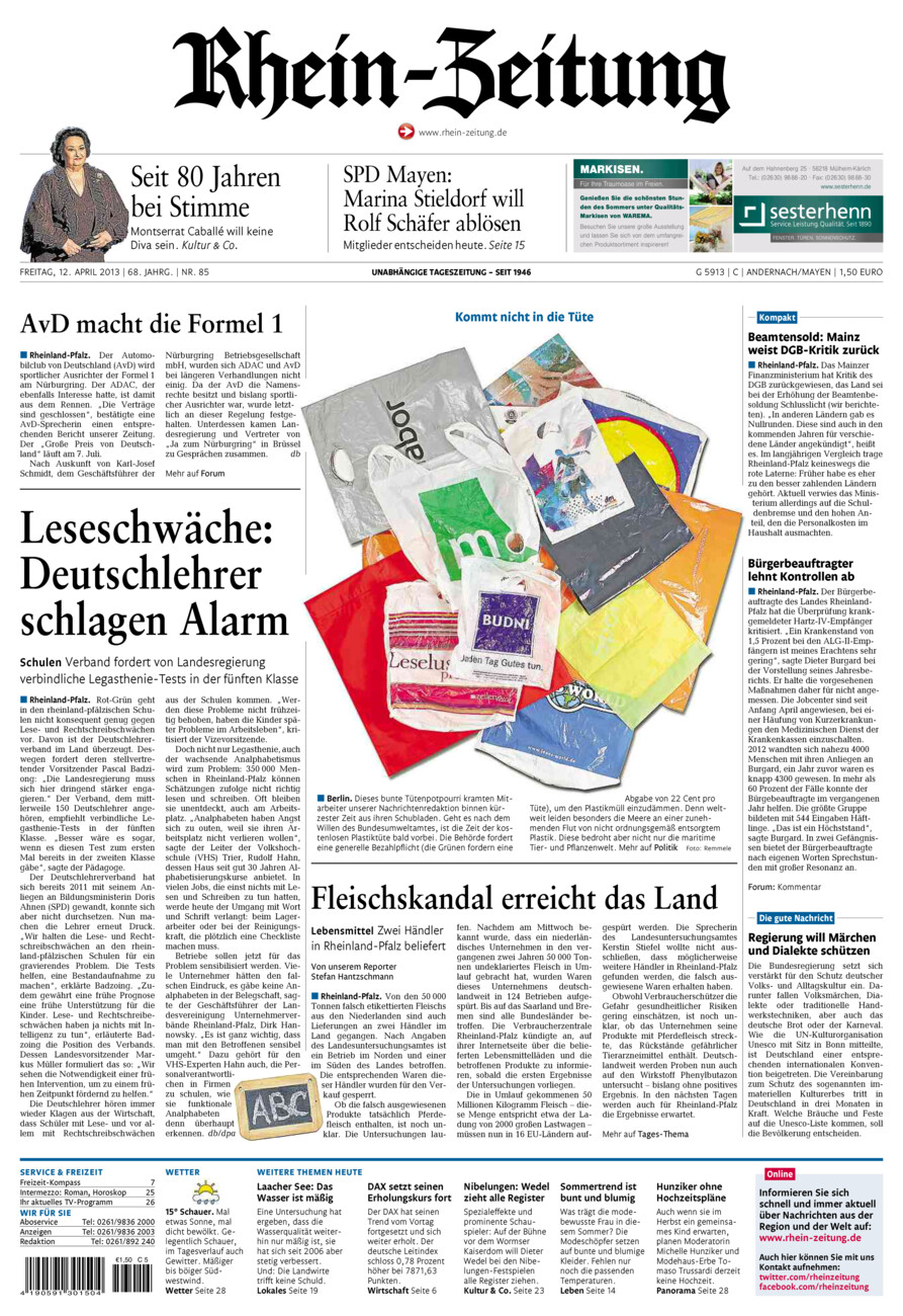 Rhein-Zeitung Andernach & Mayen vom Freitag, 12.04.2013